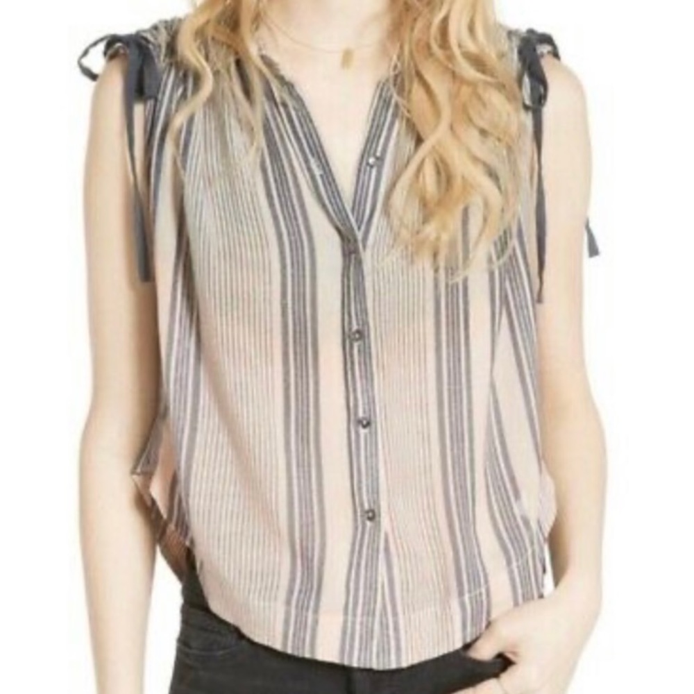 Free People Baby Blues Striped Ombré TankSize XS